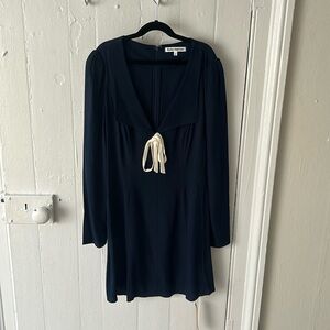 Reformation Navy long sleeve dress